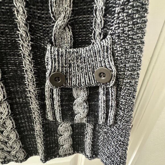 Style & Co Womens Gray & Black Cable Knit Sweater Dress M - Picture 5 of 13